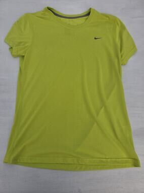 Nike Dri-FIT T Shirt Running Shirt Womens L High Visibility Yellow Polyester Tee